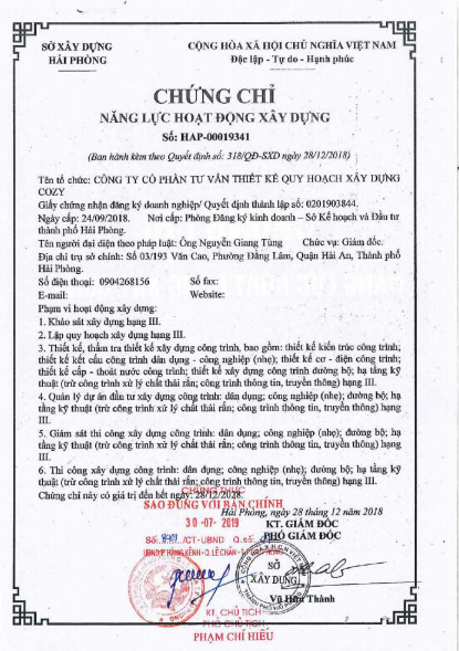 Chứng chỉ Năng lực hoạt động xây dựng
